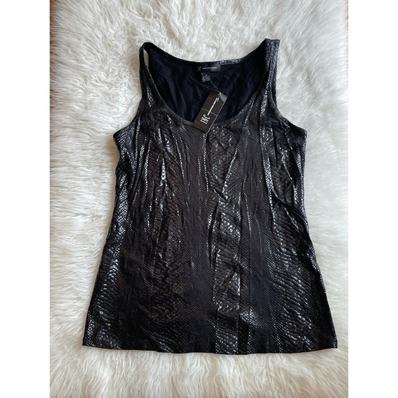 International Concepts Black animal print Career Shell top size medium NWT $49 - Picture 2 of 7